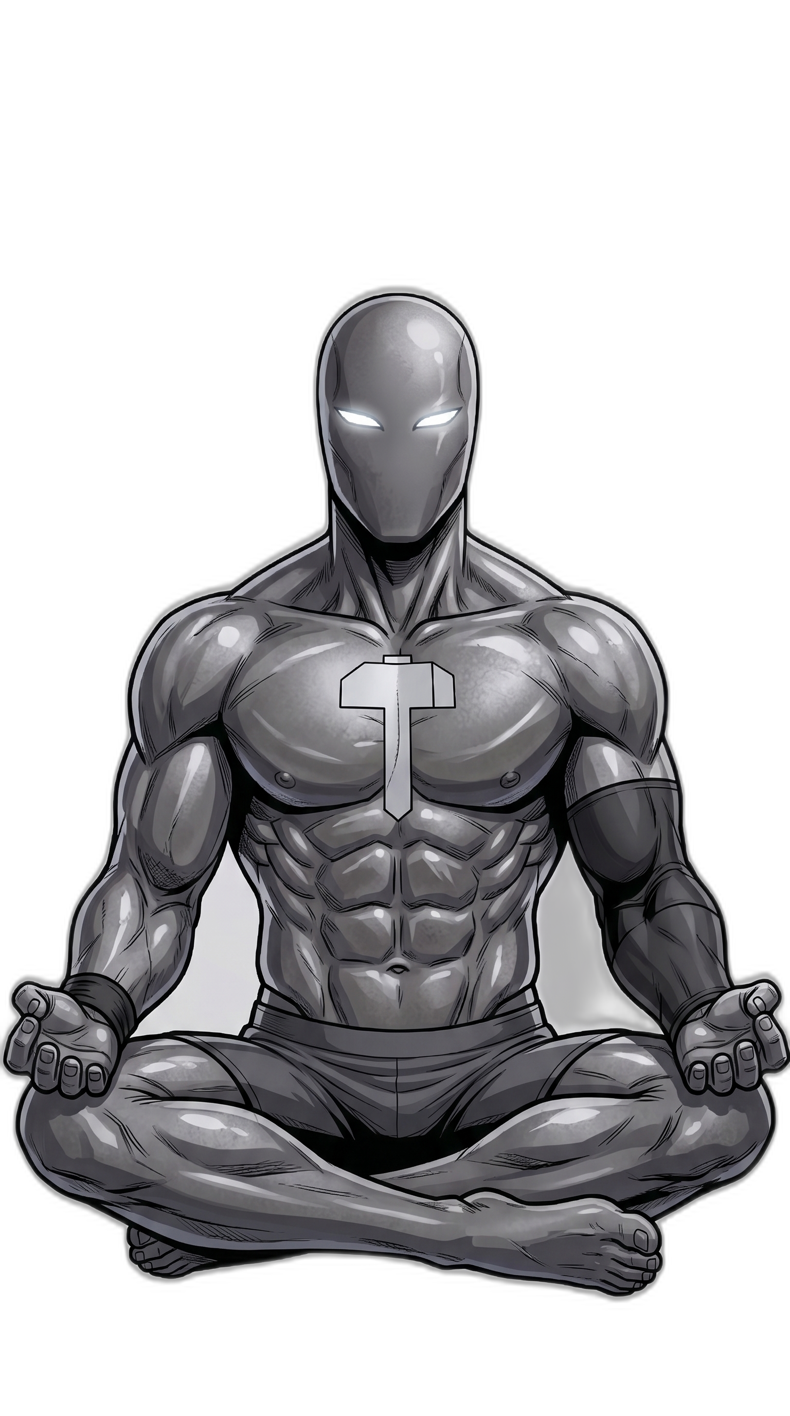 TEMPER mascot — meditative pose